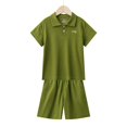 thumbnail image 1 of Cethrio Boys' Summer Short Sets, Athletic Running Short Sleeve Outfit Sets Green Size 15-16 T, 1 of 3