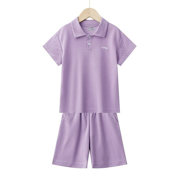 Cethrio Boys' Summer Short Sets, Running Athletic Short Sleeve Outfit Sets Purple Size 15-16 T