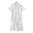 thumbnail image 1 of Cethrio Boys' Summer Short Sets, Short Sleeve Running Athletic Outfit Sets White Size 15-16 T, 1 of 3