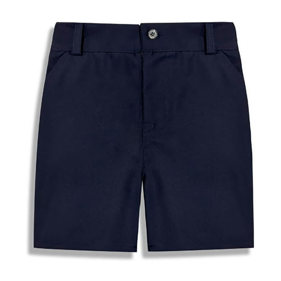 Cethrio Boys Summer Shorts, Casual Buttons Relaxed School Uniform Shorts Navy Size 11-12 T