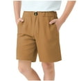 thumbnail image 1 of Cethrio Boys Summer Shorts, Cotton Linen School Uniform Casual Shorts with Pockets Khaki Size 9-10T, 1 of 5