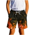 thumbnail image 1 of Cethrio Boys Summer Shorts, Printed Drawstring Casual Holiday Running Shorts Orange Size 13-14 T, 1 of 6