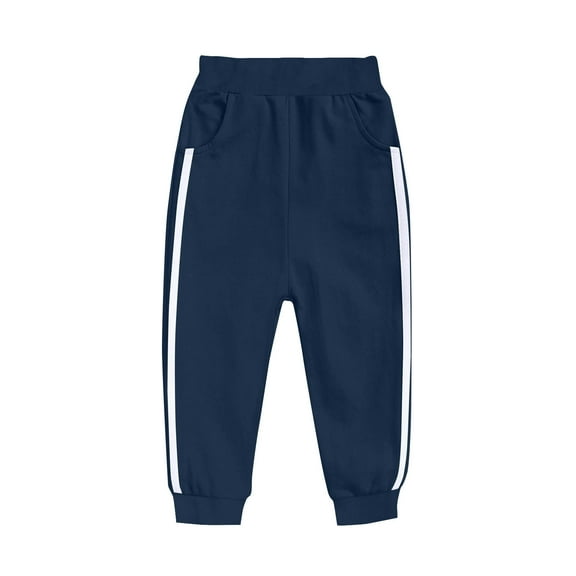 Cethrio Boys Sweatpants, Elastic Waist Athletic Casual Running Joggers with Pockets Navy Size 4-15 T