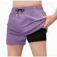 thumbnail image 1 of Cethrio Boys Swim Trunks with Liner, Quick-drying Drawstring Beach Summer Athletic Shorts Purple Size 10-11T, 1 of 3