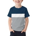 thumbnail image 1 of Cethrio Boys T Shirts, Casual Color Block Short Sleeve CrewNeck Kids Summer Tees Navy Size 12, 1 of 5
