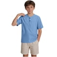 thumbnail image 1 of Cethrio Boys T Shirts, Casual Crew Neck Summer Buttons Short Sleeve Shirts Blue Size 14-16, 1 of 8