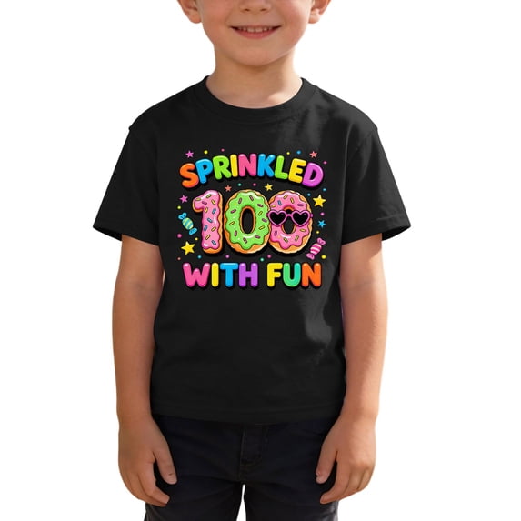 Cethrio Boys T Shirts, Short Sleeve Crew Neck Cotton Graphic Tees Summer Tops Black Size 3-4 T