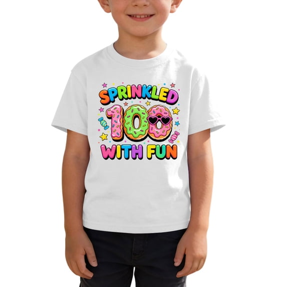 Cethrio Boys T Shirts, Short Sleeve Crew Neck Cotton Graphic Tees Summer Tops White Size 8