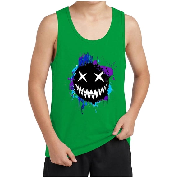Cethrio Boys Tank Tops, Casual Athletic Sleeveless Summer Graphic Tees Boys T Shirts Green Size 6
