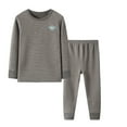 thumbnail image 1 of Cethrio Boys Thermal Pajama Sets, Slim Fit Comfy Long Sleeve Cotton Boys' Sleepwear Dark Gray Size 14-16 T, 1 of 3