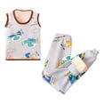 thumbnail image 1 of Cethrio Boys Thermal Pajama Sets, Warm Fall Winter Sleeveless 2 Piece Boys' Sleepwear Gray Size 8, 1 of 3