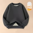 thumbnail image 1 of Cethrio Boys Thermal Sweatshirts, Long Sleeve Crew Neck Cotton Pullover Fall Winter Tops Dark Gray Size 8, 1 of 3