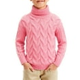 thumbnail image 1 of Cethrio Boys Turtleneck Sweaters, Knitting Cotton Pullover Stretch Long Sleeve Winter Tops Pink Size 2-3T, 1 of 3