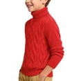 thumbnail image 1 of Cethrio Boys Turtleneck Sweaters, Long Sleeve Casual Pullover Knitted Fall Winter Tops Red Size 10-11 T, 1 of 5