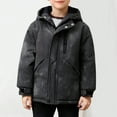thumbnail image 1 of Cethrio Boys Winter Coats Size 6, Warm Zip up Windproof Thickened Winter Outerwear with Hood Gray, 1 of 7