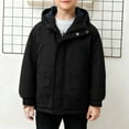 thumbnail image 1 of Cethrio Boys Winter Coats, Warm Full Zip Thickened Windproof Winter Jackets with Hood Black Size 6, 1 of 7