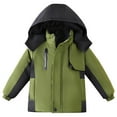 thumbnail image 1 of Cethrio Boys Winter Coats, Windproof Thermal Zip up Hooded Jackets with Pockets Green Size 5-6 T, 1 of 8