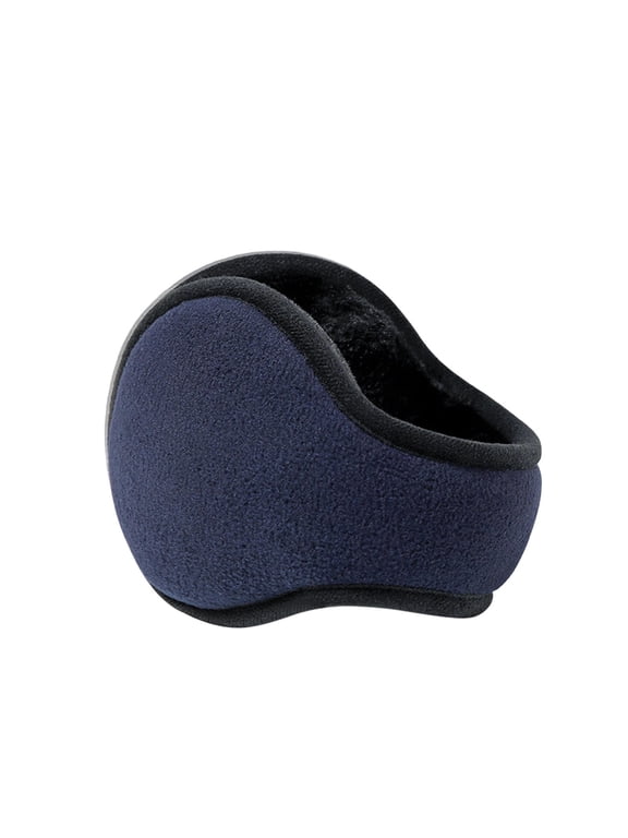 Boys Winter Fleece Earmuffs, Cold Weather Skiing Behind the Head Outdoor Ear Warmers Navy Size 6-12T