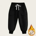 thumbnail image 1 of Cethrio Boys Winter Sweatpants, Thermal Sports Elastic Waist Casual Athletic Joggers Black Size 10-12, 1 of 5