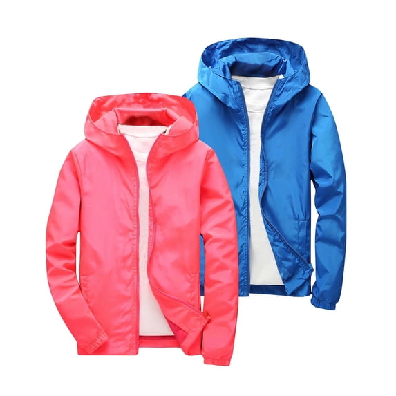 Cethrio Boys Zip up Jackets, Waterproof Long Sleeve 2 PC Casual Kids Windbreaker Dark Blue Size 4-5 T