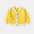 thumbnail image 1 of Cethrio Cardigan Sweaters for Girls, Buttons Long Sleeve Knit Spring and Autumn Tops Yellow Size 8-9 T, 1 of 7