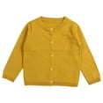 thumbnail image 1 of Cethrio Cardigan Sweaters for Girls, Long Sleeve Knitted Buttons Kids Coats Khaki Size 5 T, 1 of 2