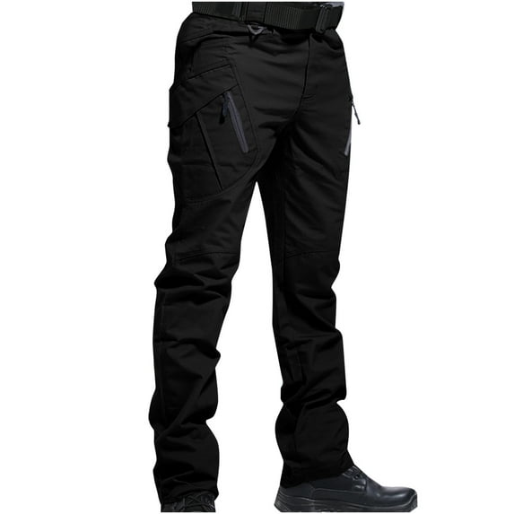 Wavsuf Cargo Pants Men Loose Fit- Casual Fall and Winter with Pockets Workout Sports Outdoor Black Cargo Pants Size 3XL