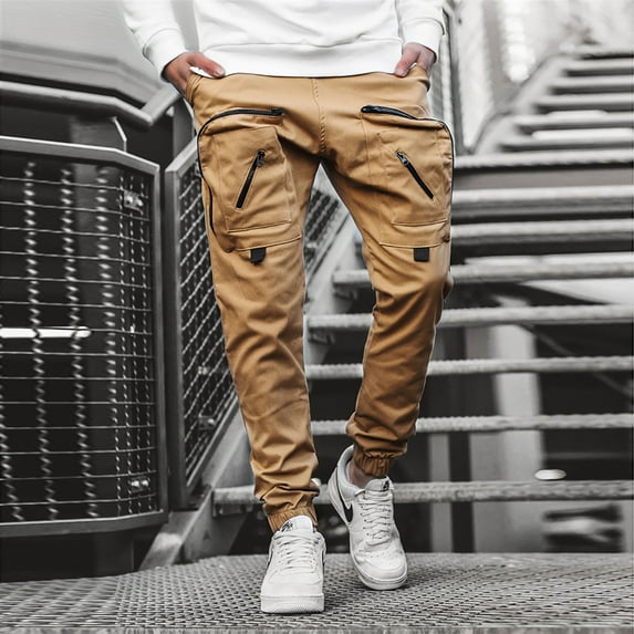 Cethrio Cargo Pants Men Loose Fit- Fall and Winter Outdoor Casual with Pockets Casual Khaki Cargo Pants Size 3XL