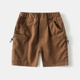 thumbnail image 1 of Cethrio Cargo Shorts for Boys, Elastic Waist Casual Cott2025 Summer Shorts Coffee Size 3 T, 1 of 3