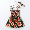 thumbnail image 1 of Wavsuf Children Girls Casual Dresses Printed Cute Black Children's Clothing Size 4-5Years, 1 of 9