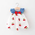 thumbnail image 1 of Cethrio Children Girls Summer Dress Bow White Children's Clothing Size 6-12 Months, 1 of 3