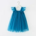 thumbnail image 1 of Wavsuf Children Girls Summer Dress Solid Nets Cute Blue Children's Clothing Size 2-3Years, 1 of 6