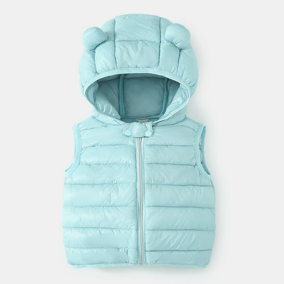 Wavsuf Children Jackets with Hood Chunky Thermal Green Vest Size 12 Months