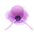 thumbnail image 1 of Cethrio Fedora Hats for Girls, Breathable Summer Wide Brim Straw Hats Sun Hats Purple Size 3-7 T, 1 of 2
