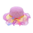 thumbnail image 1 of Cethrio Fedora Hats for Girls, Holiday Summer Wide Brim Straw Hats Sun Hats Purple Size 3-7 T, 1 of 2