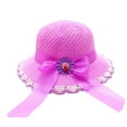 thumbnail image 1 of Cethrio Fedora Hats for Girls, Outdoor Wide Brim Summer Straw Hats Sun Hats Purple Size 3-7 T, 1 of 2