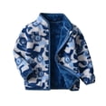 thumbnail image 1 of Cethrio Fleece Jacket for Boys, Full Zip Thermal Warm Long Sleeve Winter Clothes Blue Size 8-10 T, 1 of 2