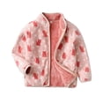 thumbnail image 1 of Cethrio Fleece Jacket for Girls, Thermal Long Sleeve Zip up Warm Winter Outerwear Pink Size 6-8 T, 1 of 2