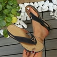 thumbnail image 1 of Cethrio Flip Flops for Women, Casual Summer Slip On Holiday Wedge Sandals Black Size 7, 1 of 3