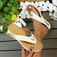 thumbnail image 1 of Cethrio Flip Flops for Women, Summer Casual Slip On Holiday Wedge Sandals White Size 8.5, 1 of 5