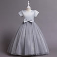 thumbnail image 1 of Wavsuf Flower Girls Dress Nets Bow Gray Princess Dress Size 11-12 Years, 1 of 5