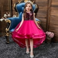 thumbnail image 1 of Wavsuf Flower Girls Dress Nets Bow Hot Pink Princess Dress Size 7-8 Years, 1 of 6