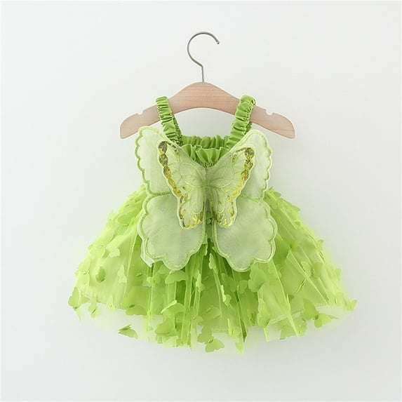 Cethrio Flower Toddler Girls Dresses Summer Solid Nets Tulle Cute Green Princess Dress Size 12 Months