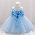 thumbnail image 1 of Wavsuf Formal Plus Size Dresses Nets Cute Blue Gown Kids Dresses Size 6-12 Months, 1 of 9