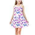 thumbnail image 1 of Cethrio Girl's Summer Dresses, Printed A-Line Sleeveless Casual Dresses Holiday Dresses Multicolor Size 5-6T, 1 of 7