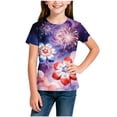 thumbnail image 1 of Cethrio Girls 4th of July T-shirts, Casual Short Sleeve Pullover Crew Neck Graphic Tees Purple Size 10-12, 1 of 4