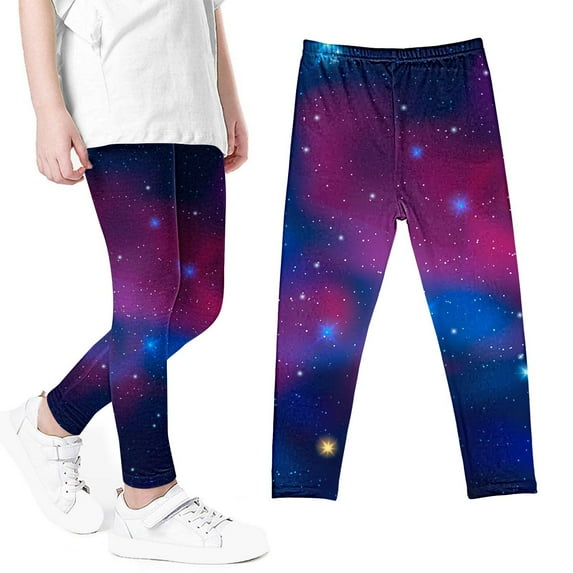 Cethrio Girls Anti-mosquito Leggings, Cotton Tie Dye Stretch Elastic Waist Tight Pants Multicolor Size 4-5 T