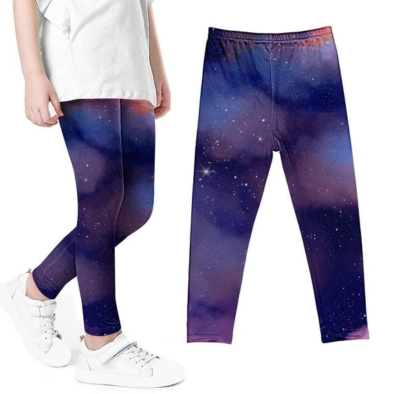 Cethrio Girls Anti-mosquito Leggings, Stretch Elastic Waist Cotton Tie Dye Tight Pants Multicolor Size 5-6 T