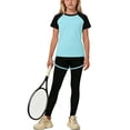 thumbnail image 1 of Cethrio Girls Athletic Outfit Sets, 3 Piece Summer Quick-drying Short Sleeve Kids' Clothing Sets Sky Blue Size 3-4T, 1 of 3