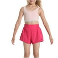 thumbnail image 1 of Cethrio Girls Athletic Shorts Size 14-16 T, Loose Elastic Waist Running Lightweight Summer Shorts Hot Pink, 1 of 5